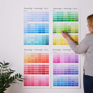 Rainbow Paint Chip Color Swatch grote muurplanner 2026. A1/A0 extra grote muurplanner