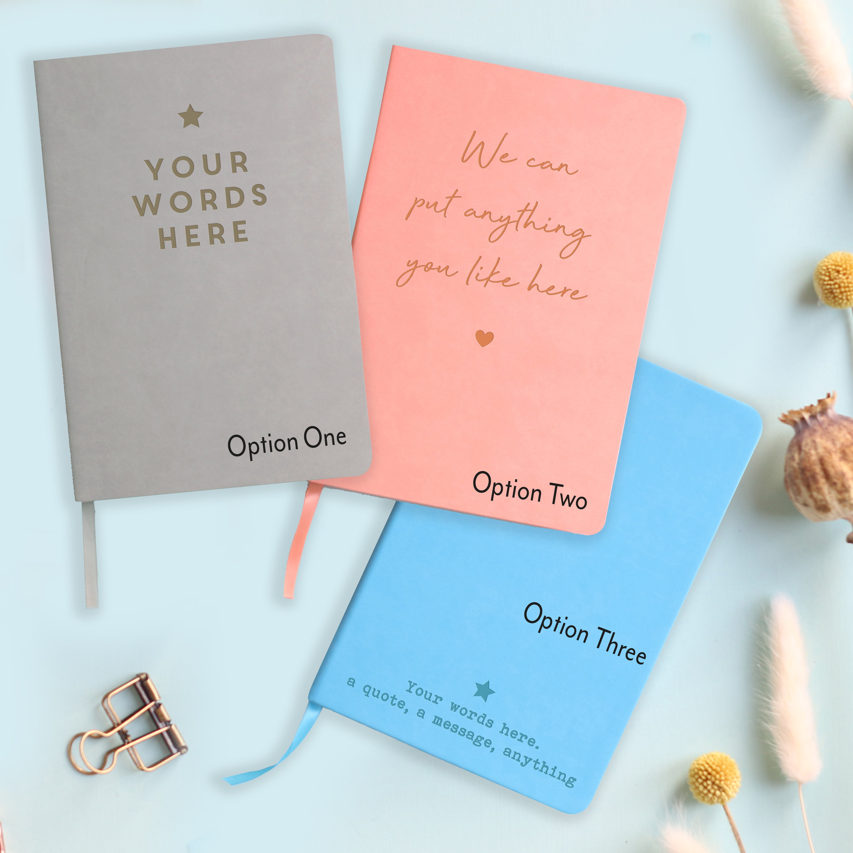 Your Words Personalised Notebook Luxury Journal for Any Purpose | Custom Notebook Bespoke Stationery Gift for Teachers