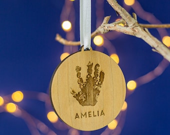 Personalised Hand Print Christmas Tree Bauble.|Hygge Scandi