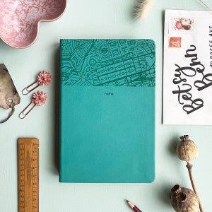 Carnet de notes de luxe personnalisé Map Journal. Carnet personnalisé de carte locale.
