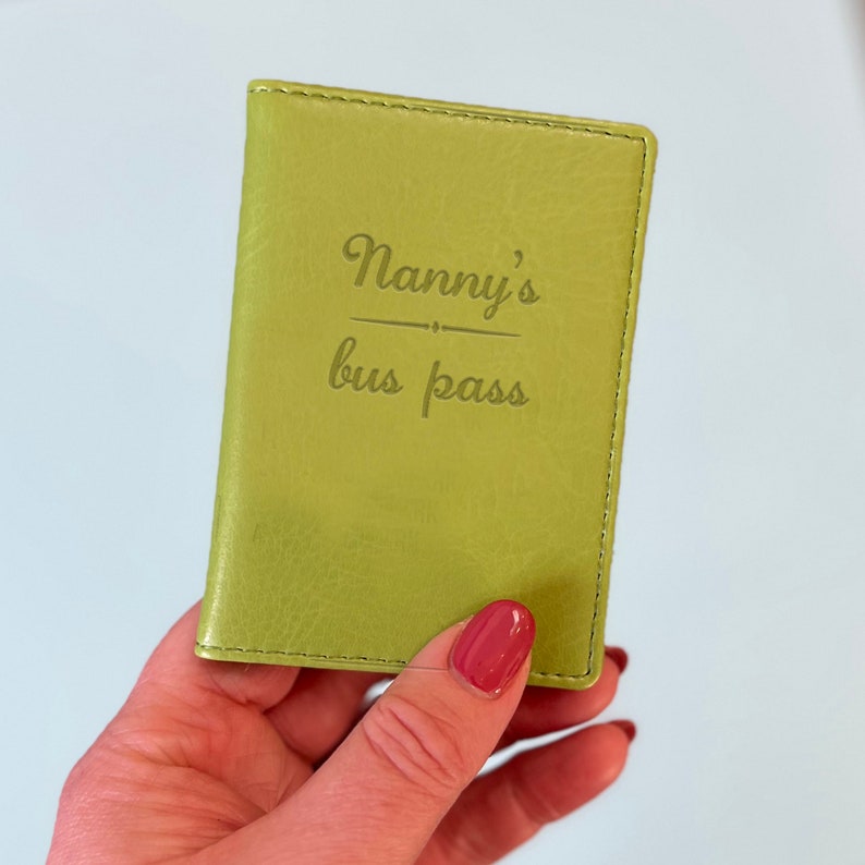 Personalised Bus Pass bank cardseason ticket holderrailcard holder Green