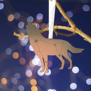 Lupus Wolf Constellation Metallic Christmas Tree Decorationtree ornamentastronomywolf image 2