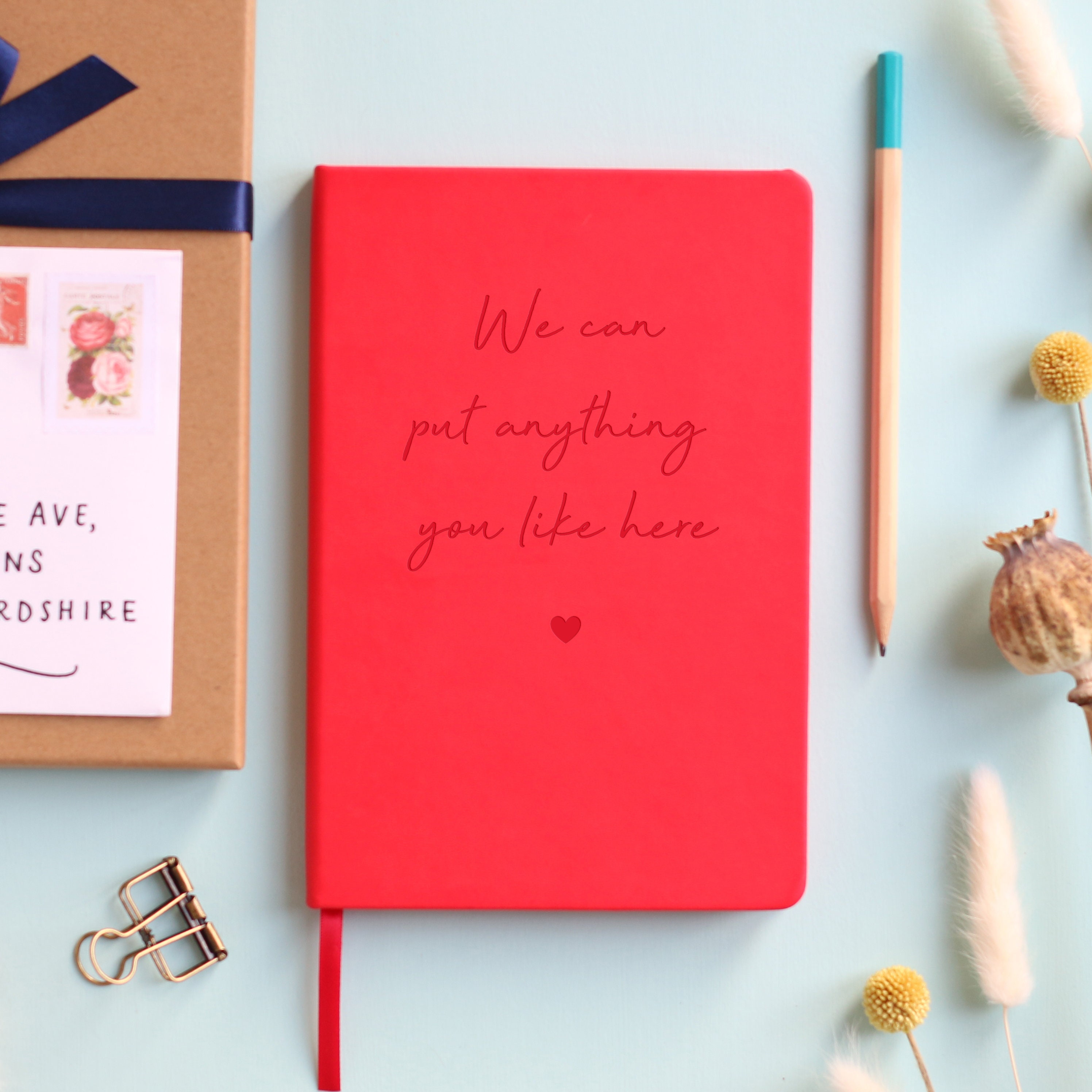 Your Words Personalised Notebook Luxury Journal for Any Purpose | Custom Notebook Bespoke Stationery Gift for Teachers