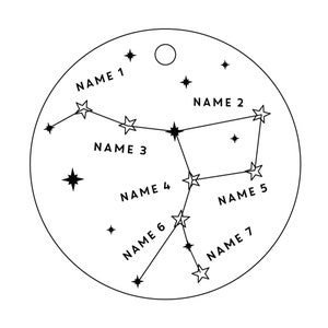 Family Constellation Christmas Tree Decoration OrnamentSpecial family Christmas starsFamily treepersonalised xmas baublecedar wood image 4