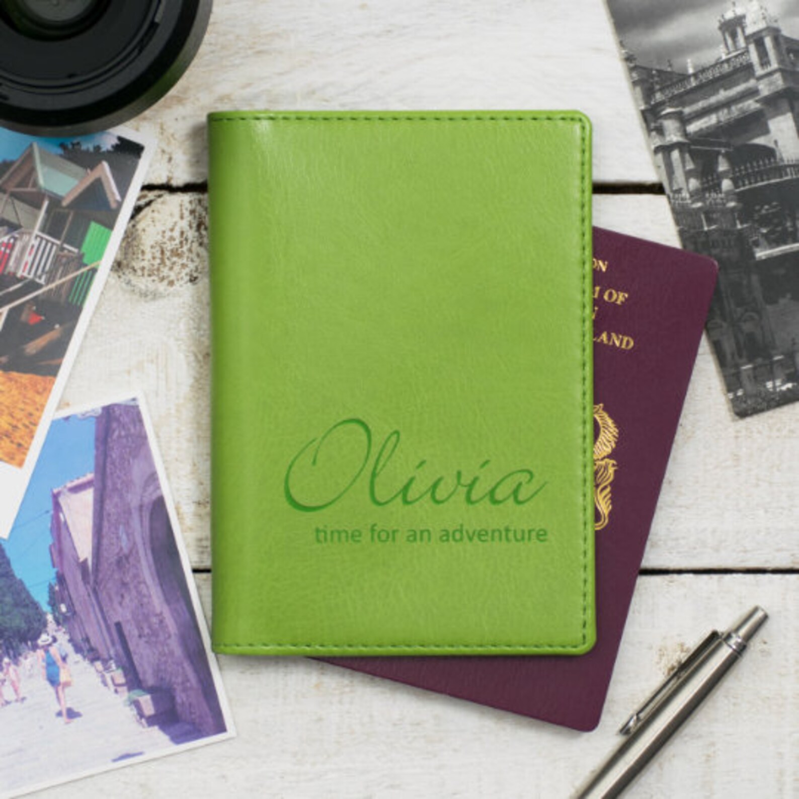 Personalised Passport Cover/holder With Script Etsy