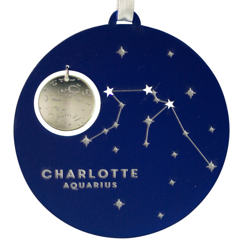 Night Sky Personalised Star Sign Zodiac Christmas Tree Ornament image 4