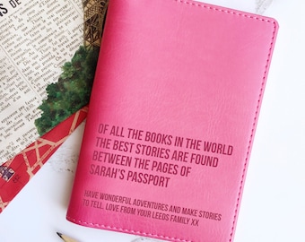 Personalised Best Stories Passport Cover/Holder With Name|Adventure|for him her Father's Mother's students travel lover gift