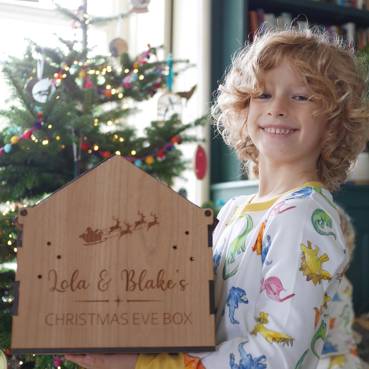 Personalised Wooden Christmas Eve Box Housebespoke Christmas Etsy