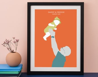 Daddy & Me Silhouette Modern Art Print