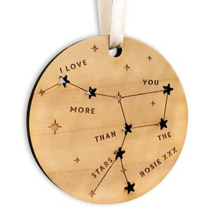 Family Constellation Christmas Tree Decoration OrnamentSpecial family Christmas starsFamily treepersonalised xmas baublecedar wood image 7