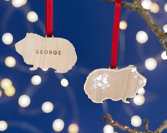 Personalised Gingerbread Guinea Pig Christmas Ornament|Personalised Christmas tree decoration.