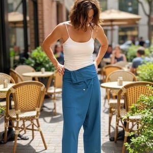 Cotton Thai Fisherman Pants: Comfy Wrap Style Unisex