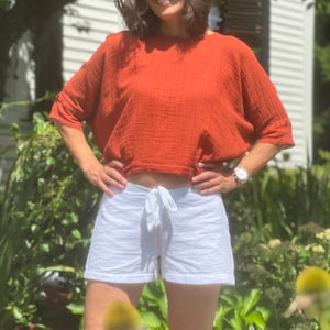 TRUST DRAWSTRING SHORTS - 100% Cotton - Natural Fibers - Soft Comfy Shorts - Minimalist Style