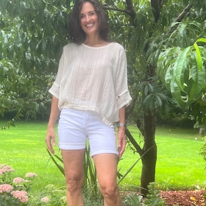 SERENITY TOP - 100% Cotton - Natural Fibers - Soft Comfy Top - Minimalist Style - Loose Fitting Top - Dolman Style Top