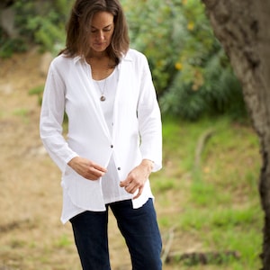 White Cotton Button-Down Shirt: Relaxed Fit Luxury Leisure Wear