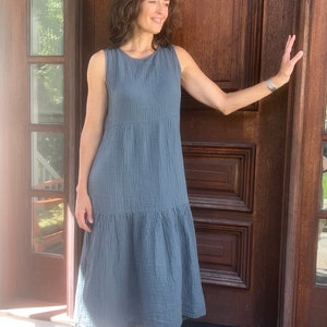 INNER PEACE DRESS - 100% Cotton - Natural Fibers - Soft Comfy Dress - Minimalist Style - Loose Fitting Dress - Comfortable Dress