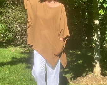 WISDOM TOP - Oversized top - 100% Cotton - Natural Fibers - Soft Comfy Top - Minimalist Style - Loose Fitting Top