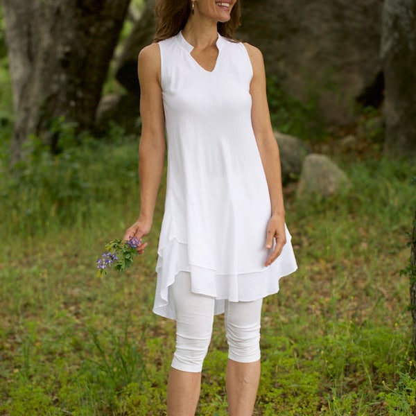 LOVING KINDNESS DRESS  - 100% Cotton Dress - White Dress - Summer Dress - Kundalini Yoga Clothes - Comfy Clothing