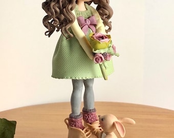Custom Clay Doll Cake Topper: Personalized "Mini Me" Ornament