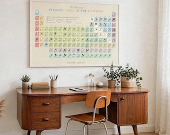 A2 size - illustrated Periodic Table of the elements - by artist Sarah Law