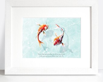 Koi Fish Watercolor Print: Zen Art by Sarah Lawrence