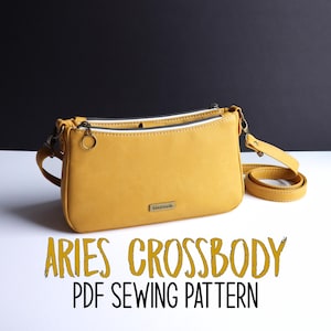Die Aries Crossbody PDF Pattern - Dual Zipper Crossbody w / Center Fach