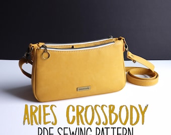The Aries Crossbody PDF Pattern - Dual Zipper Crossbody w/Center Compartment