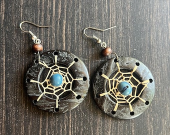 Coconut Earrings | Dyed Seed | Handmade | Peru