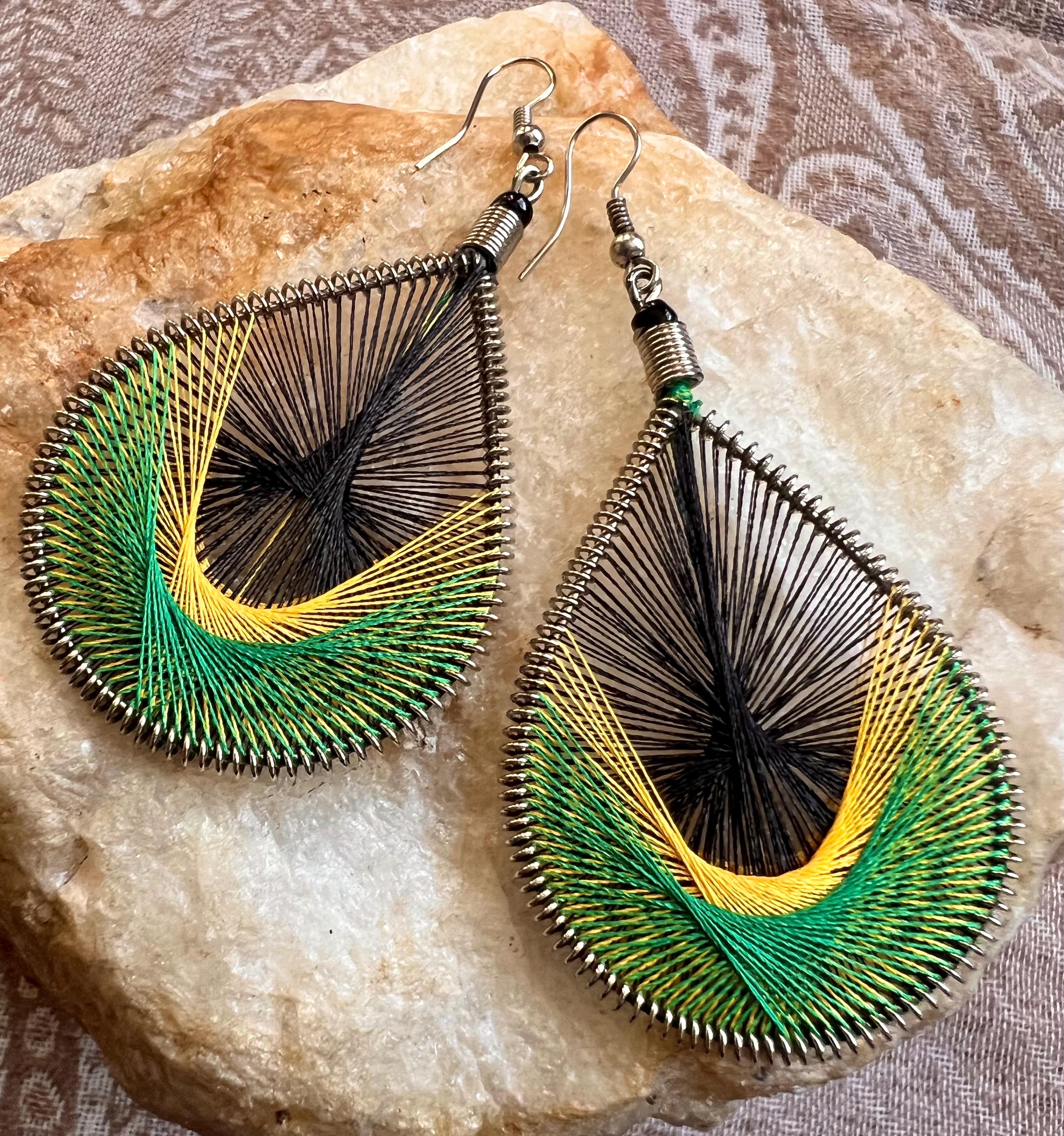 Silk Thread Earrings | Peruvian Jewelry | Handcrafted | Alpaca Silver