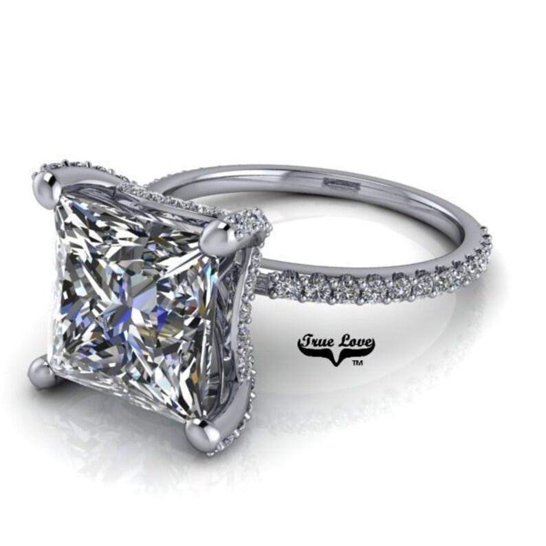 4 carat Moissanite Engagement Ring Platinum from 1 up to 4 Etsy