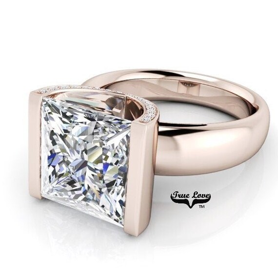 234 Or 5 Carat Princess Cut Moissanite Trek Quality 1 D E Etsy