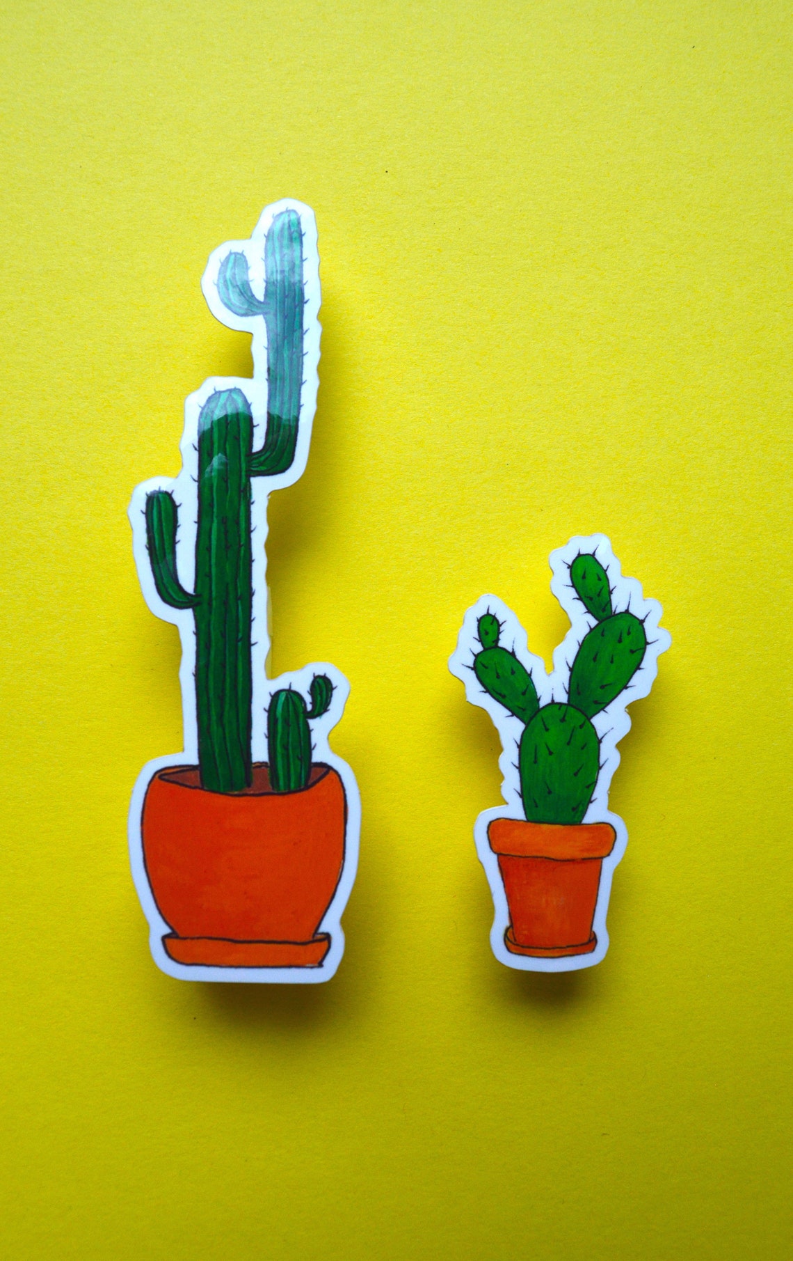 Cactus Vinyl Stickers Set of 4 Colourful Stickers Vinyl Etsy