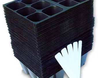 720 Cells Seedling Starter Trays for Seed Germination +5 Plant Labels (120, 6-cell Trays)