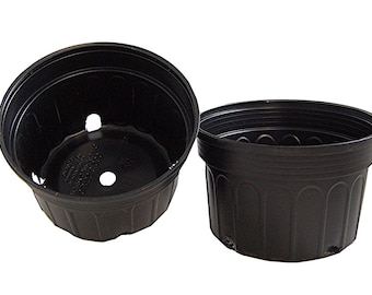 Mum Pan, (Qty. 25) 8x5 Black Nursery and Greenhouse Pot, Bulb Pot, Black C350