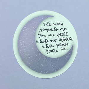 Moon Quote Waterproof Sticker (Gray or Purple)
