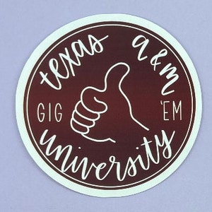 Texas College Waterproof Stickers + CUSTOM OPTION