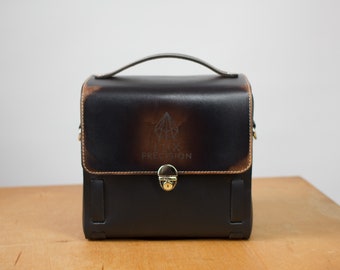 Small Leather camera bag with your logo