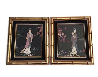 Asian Oil Paintings Signed Asian Women With Fan