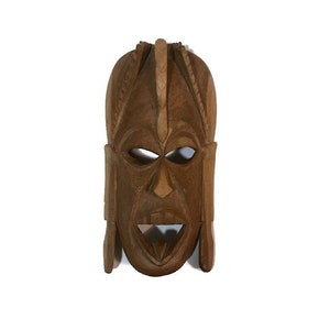 African Wood Carved Face Mask