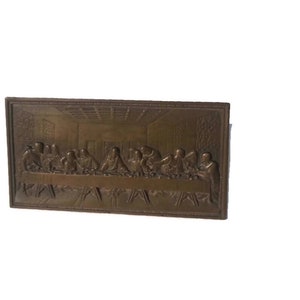 Antique Bronze Last Supper Plaque