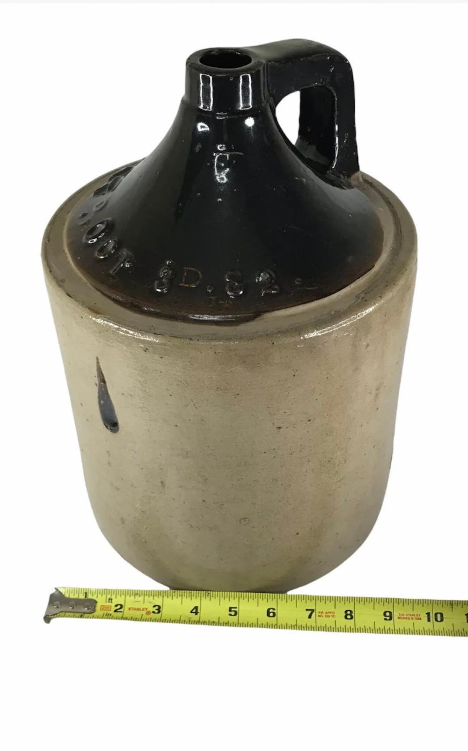 Antique Salt Glazed Stoneware 2 Gal Jug With Turkey Drop Etsy