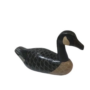 Vintage Wood Carved Canada Goose Hunting Decoy With Removable Head