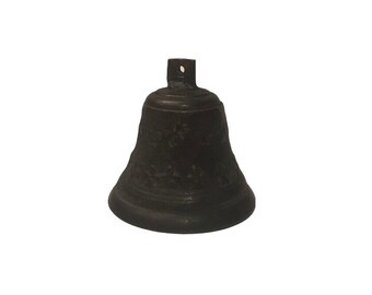 Vintage Brass Bell With Embossed Decoration