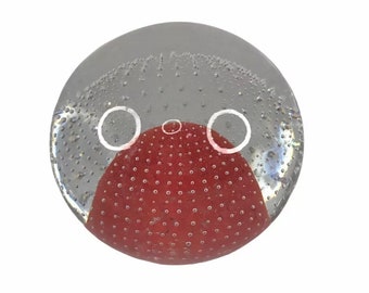 Vintage Controlled Bubbles Blown Glass Paperweight