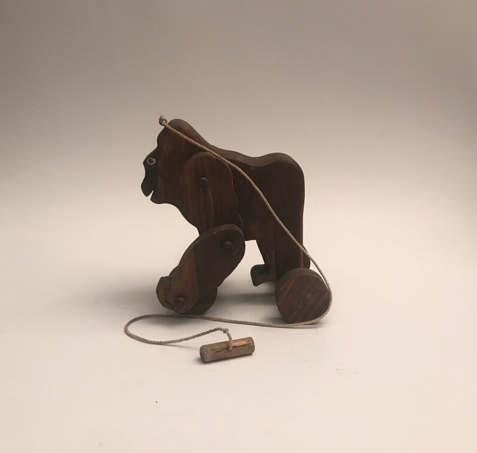 Vintage Gorilla Wood Carved Pull Toy Moves Arms When Pulled Etsy