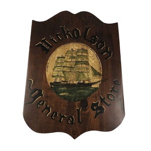 Vintage Handmade General Store Sign Plaque Nickelson General Store
