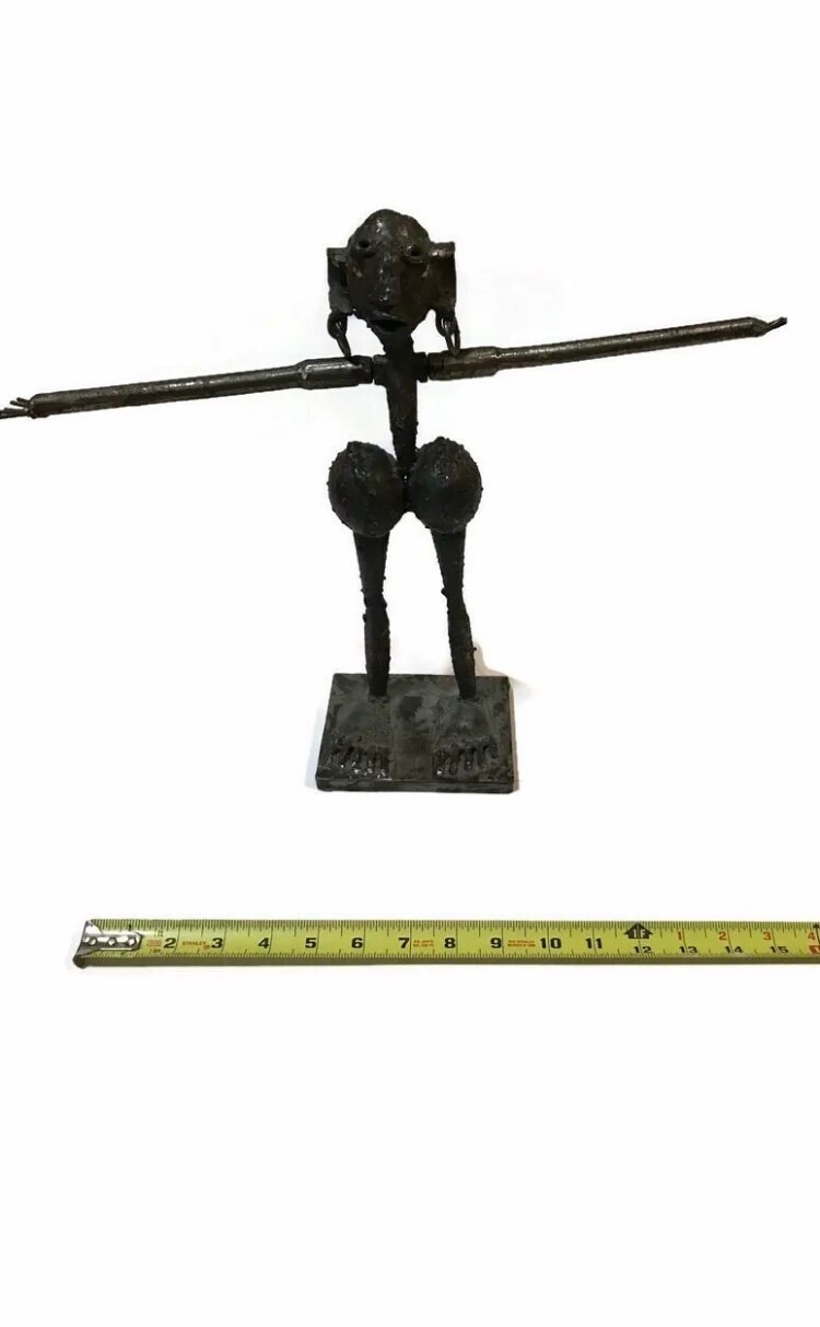 Vintage Metal Art Sculpture Figure Man Etsy