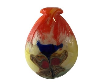 Vintage Blown Glass Cased Art Glass Vase