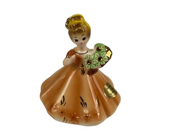 Josef Originals November Birthday Girl Figurine Topaz Stones Figure Vintage