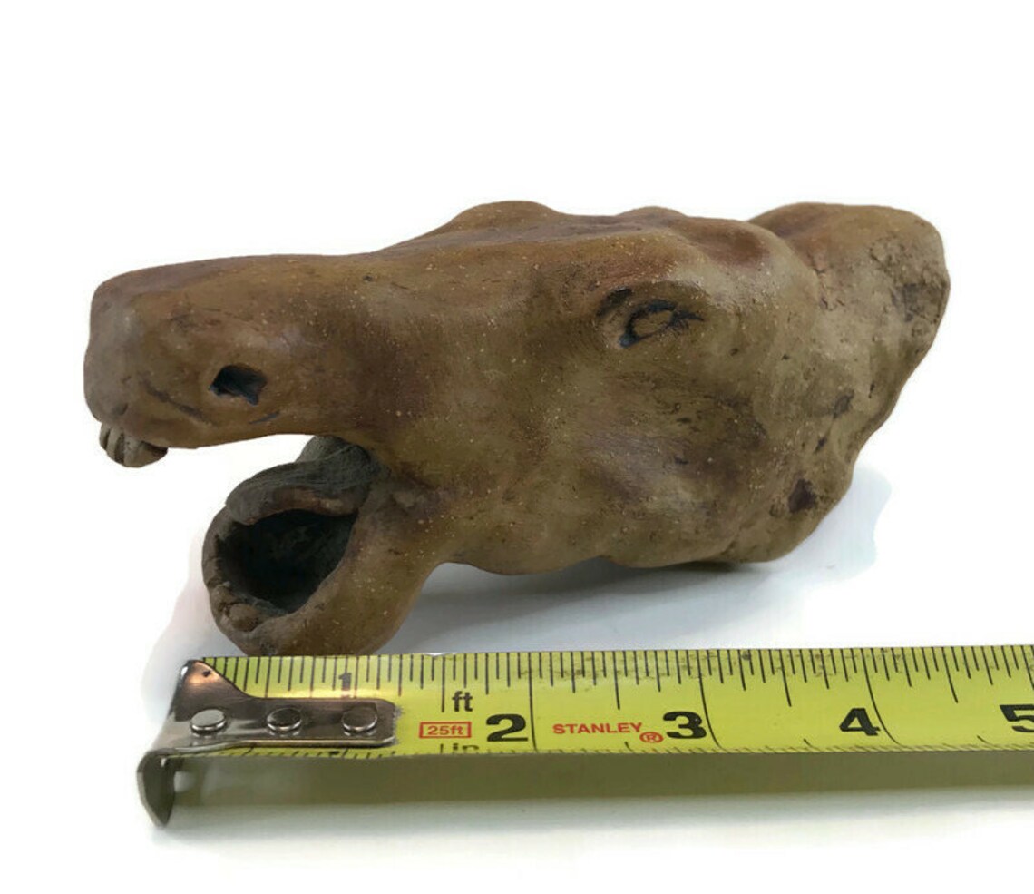 Vintage Clay Horse Head Figure Sculpture Etsy